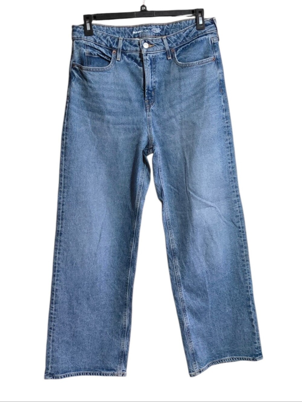 Old Navy Extra High Rise Sky-Hi Wide Leg Jeans  Size 10 - Picture 4 of 12